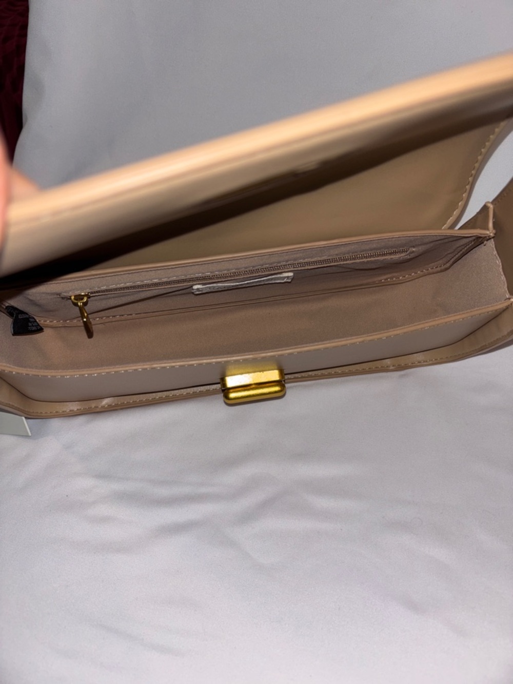 Rachel Zoe Beige-Tan Shoulder Bag with Gold Turn-Lock - Picture 4 of 5